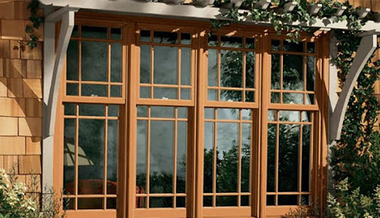 پنجره های دو جداره طرح چوب